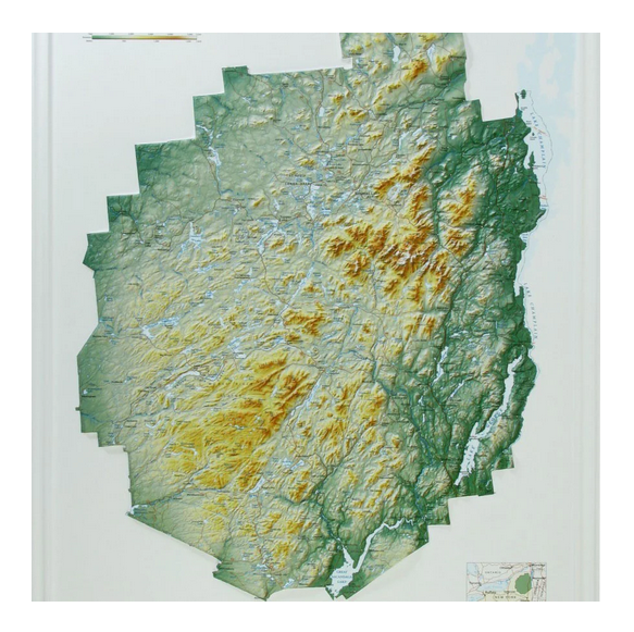 Adirondack Park 3D Mountain Raised Relief Map