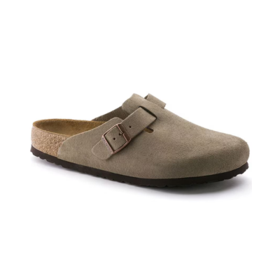 Birkenstock Boston Soft Footbed Suede Leather Sandal Taupe