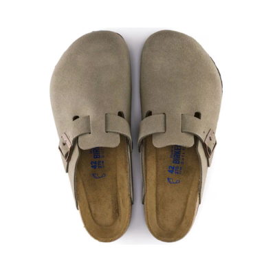 Birkenstock Boston Soft Footbed Suede Leather Sandal Taupe 2