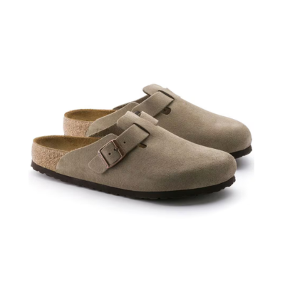 Birkenstock Boston Soft Footbed Suede Leather Sandal Taupe 4