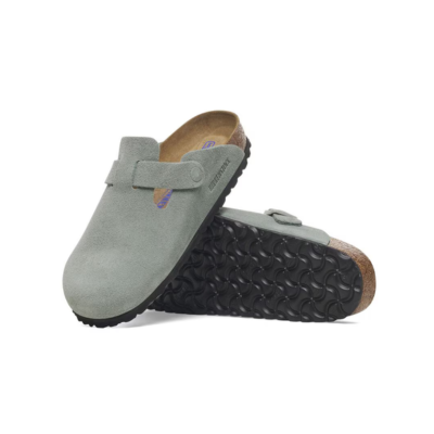 Birkenstock Boston Soft Footbed Suede Sandal Narrow Width Pure Sage 2