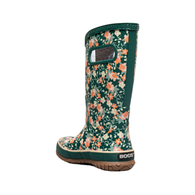 Bogs Footwear Kid's Rainboot Small Floral Emerald Multi Back