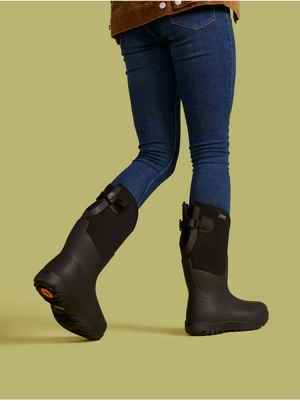 Bogs Women's Neo Classic Tall Adjustable Waterproof Insualted Slip On Boot Black
