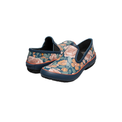 Bogs Women's Patch Slip On Garden Shoe Tapestry Floral Navy Mutli Both