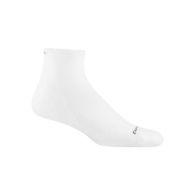 Darn Tough Men's Run Coolmax 1/4 Sock Ultralight Cushion Sock 1055 White