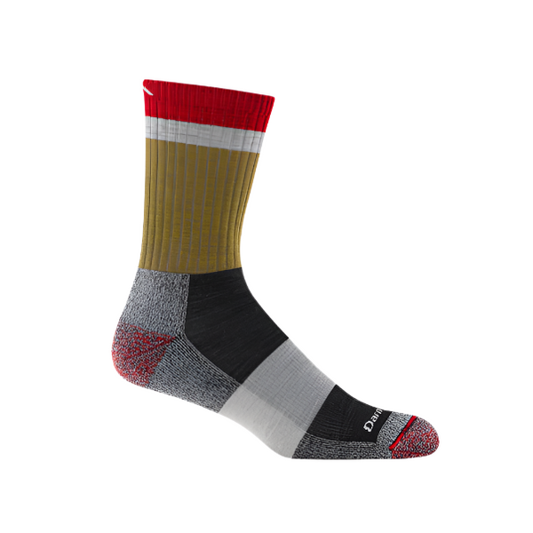 Darn Tough Mens Heady Stripe Micro Crew Light Socks 1924 Ash