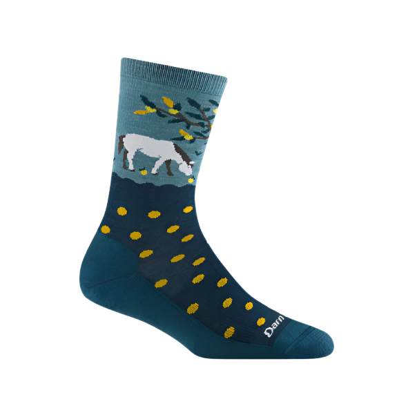 Darn Tough Women's Wild Life Crew Socks  6105 Dark Teal