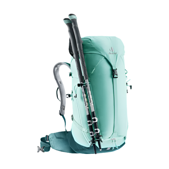 Deuter Women's Trail 28 SL Backpack Hiking Daypack Glacier/Deep Sea Poles