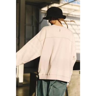 Free People Movement Women's All Star Buti Logo Pullover Sweatshirt Rose Quartz Combo