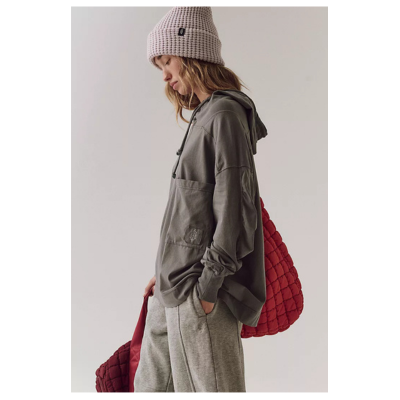 Free People Movement Women's Hot Shot Hooded Layer Gunmetal 4
