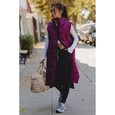 Free People Movement Women's On the Move Packable Vest Black Cherry