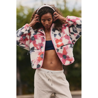 Free People Women's Hit The Slopes Printed Fleece Jacket Mystic Meadow