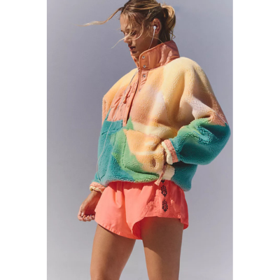 Free People Women's Hit The Slopes Printed Fleece Pullover Sunfaded Horizon Combo