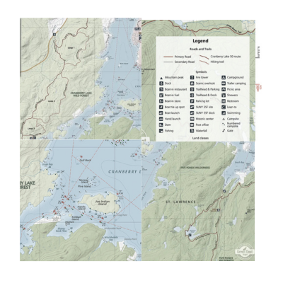 Green Goat Maps Cranberry Lake Navigation Map Info