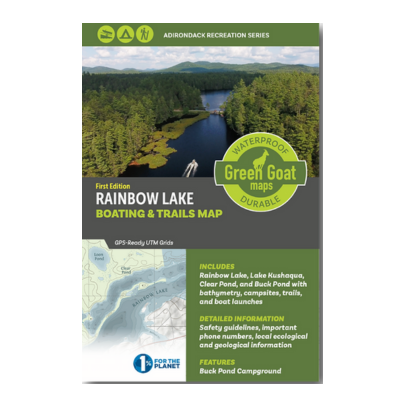 Green Goat Maps Rainbow Lake Boating and Trails Map