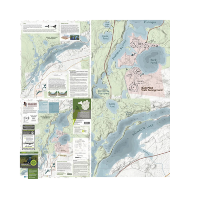 Green Goat Maps Rainbow Lake Boating and Trails Map Info