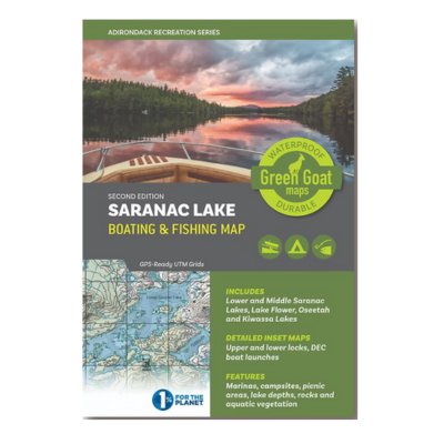 Green Goat Maps Saranac Lake Boat and Fishing Map