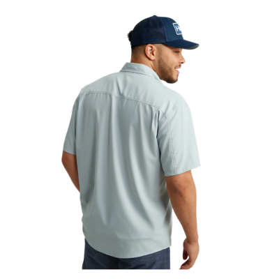 HUK Men's Tide Point Short Sleeve Shirt Harbor Mist Back