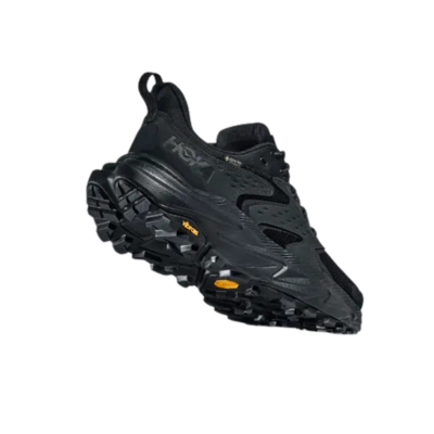 Hoka Men's Anacapa 2 Low Waterproof Gore-Tex Hiking Shoe Black Action