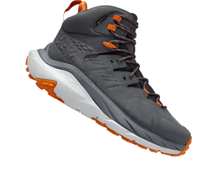 Hoka Men's Kaha 2 Gore-Tex Waterproof Backpacking Boot Castlerock/Harbor Mist Action