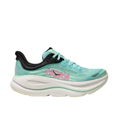 Hoka Women's Bondi 9 Road Running Shoe Blue Spark Mint Fluorite