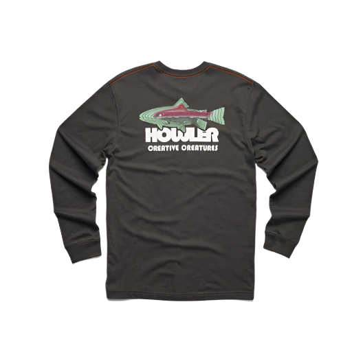 Howler Brothers Men's Longsleeve T-Shirt Closeout Trucha Antique Black