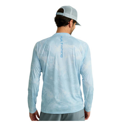 Huk Men's Persuit Mossy Oak Printed Long Sleeve UPF Crew Mossy Oak Stormwater Bonefish 2
