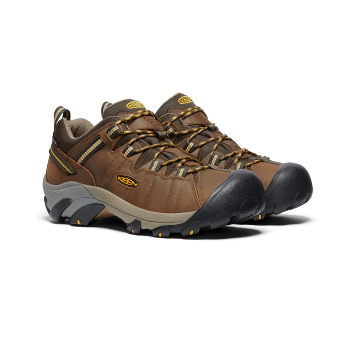 Keen Men's Targhee II Low Waterproof Hiking Shoe Cascade Brown/Golden Yellow Dual