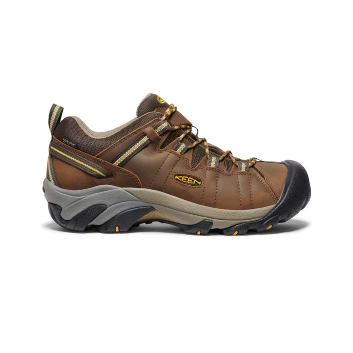 Keen Men's Targhee II Low Waterproof Hiking Shoe Cascade Brown/Golden Yellow Side
