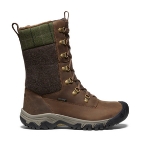 Keen Women's Greta Tall Waterproof Winter Boot Dark Earth/Green Plaid