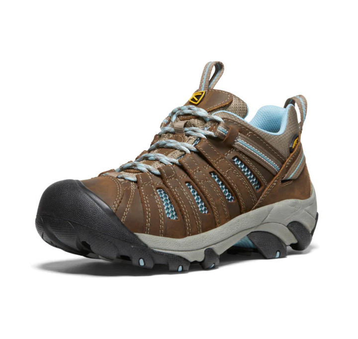 Keen Women's Voyageur Low Hiking Shoe Brindle/Alaskan Blue Side
