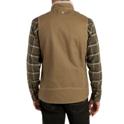 Kuhl Men's Burr High Pile Fleece Lined Cotton Canvas Vest Khaki