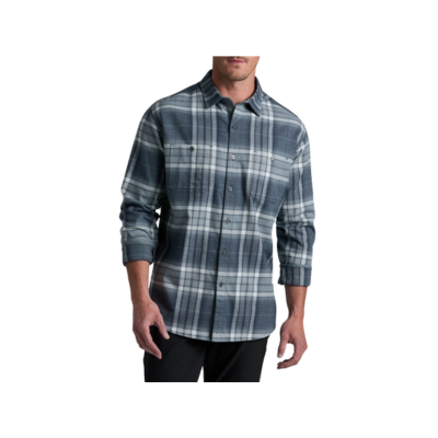 Kuhl Men's Fugitive Flannel Long Sleeve Shirt Steel Blue