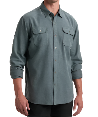 Kuhl Men's Descendr Flannel Long Sleeve Button Up Shirt Overcast