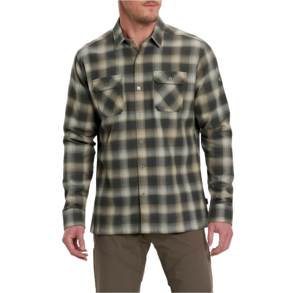 Kuhl Men's Dillingr Flannel Long Sleeve Button Up Shirt Smokey Sage