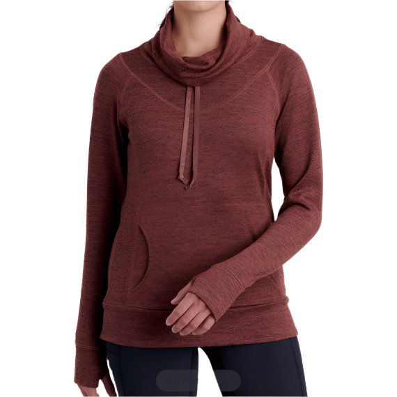 Kuhl Women's Lea Pullover Long Sleeve Cowl Neck Shirt Mocha