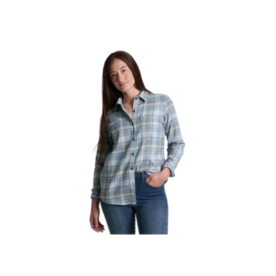 Kuhl Women's Whispr Flannel Shirt Winter Sky