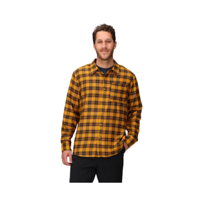 Marmot Men's Rush Creek Lightweight Flannel Long Sleeve Shirt Honey Glaze