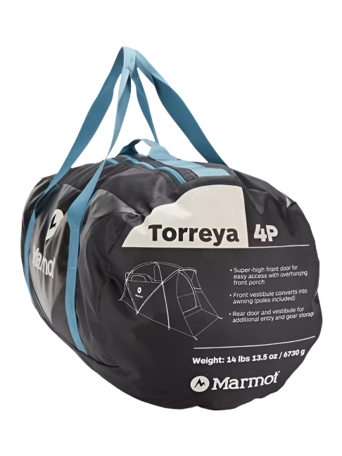 Marmot Torreya 4 Person Tent Picante/Cascade Blue Bag