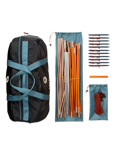 Marmot Torreya 4 Person Tent Picante/Cascade Blue Complete Kit