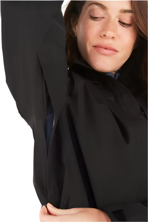 Marmot Women's Minimalist Gore-Tex Waterproof Hiking Rain Jacket Black with Pit Zips
