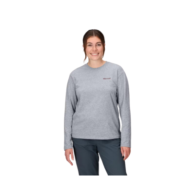 Marmot Women's Mountainscape Tee Long Sleeve Shirt Grey Heather