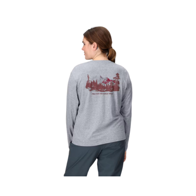 Marmot Women's Mountainscape Tee Long Sleeve Shirt Grey Heather 2