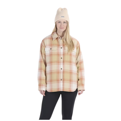 Marmot Women's Ridgefield Sherpa Flannel Jacket Light Oak/Papyrus