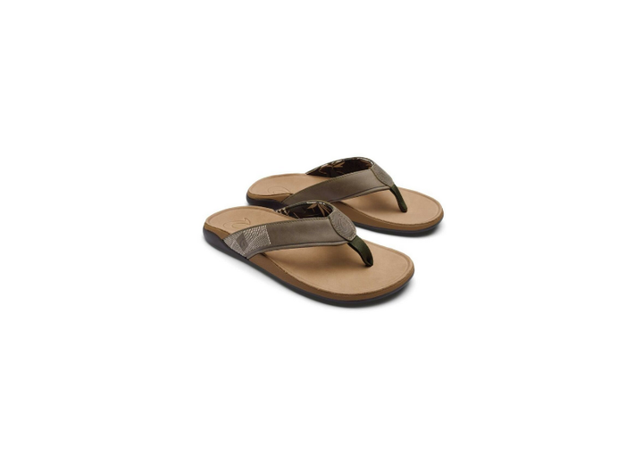 Olukai Men's Tuahine Leather Sandal Hunter Golden Sand