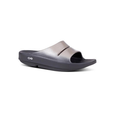 Oofos Women's Ooahh Luxe Slide Sandal Latte