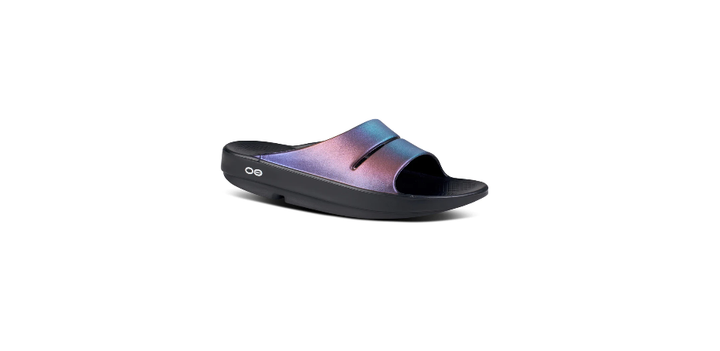 Oofos Women's Ooahh Luxe Slide Sandal Midnight Spectre