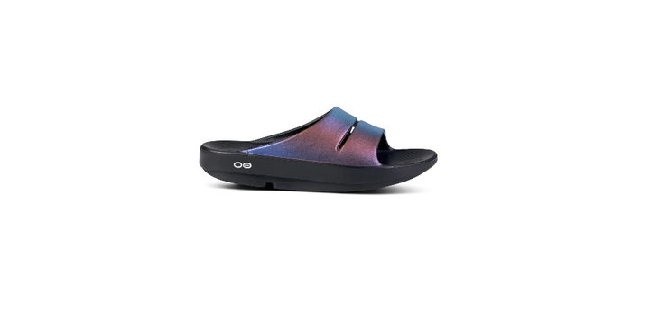 Oofos Women's Ooahh Luxe Slide Sandal Midnight Spectre 2