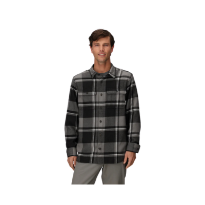 Outdoor Research Men's Feedback Flannel Twill Shirt Black Pewter Plaid
