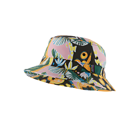 Patagoia Wavefarer Bucket Hat Closeout Water People Banner Cliffs and Waves Conifer Green